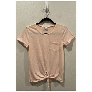 J.CREW Tie Front Short Sleeve Peach Shirt